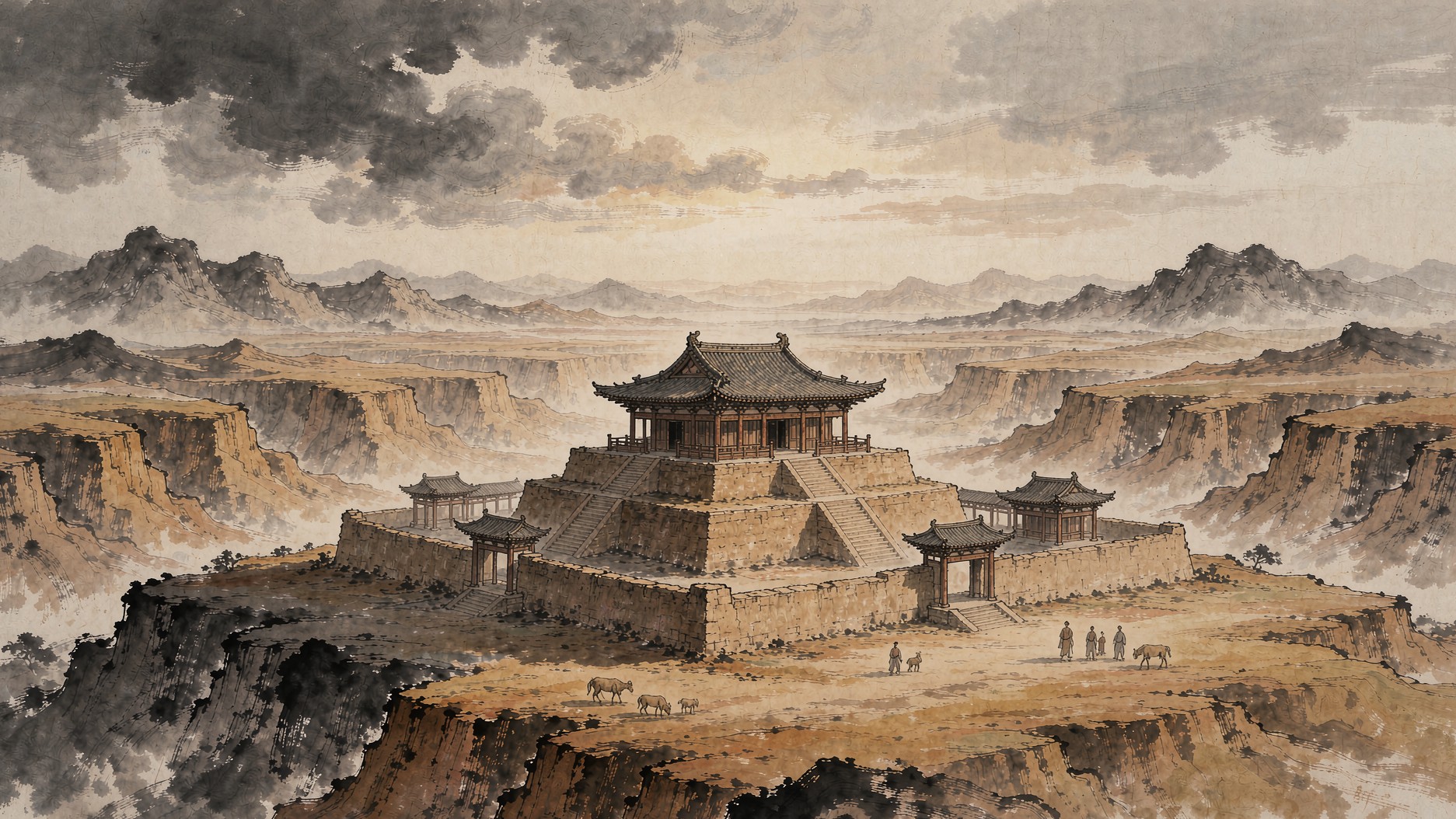 甘肃灵台古祭台全景